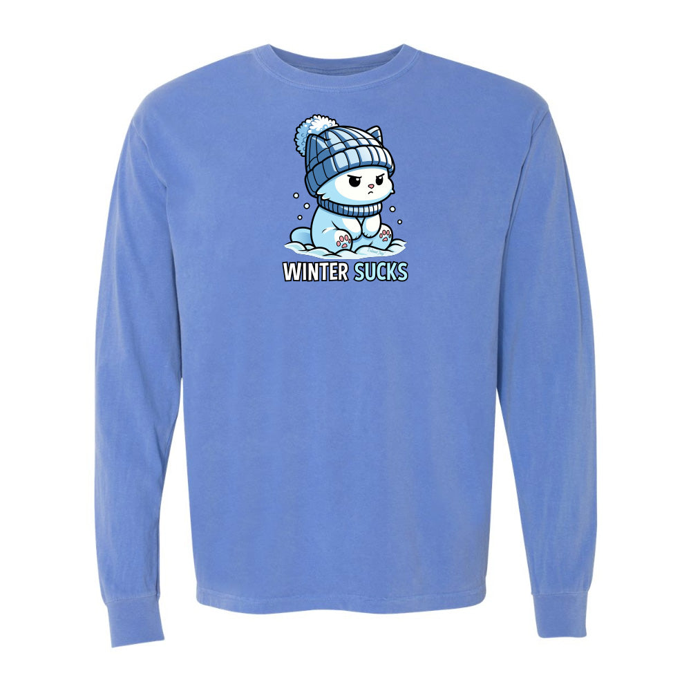 Winter Sucks Kitty Men's Long Sleeve Shirt