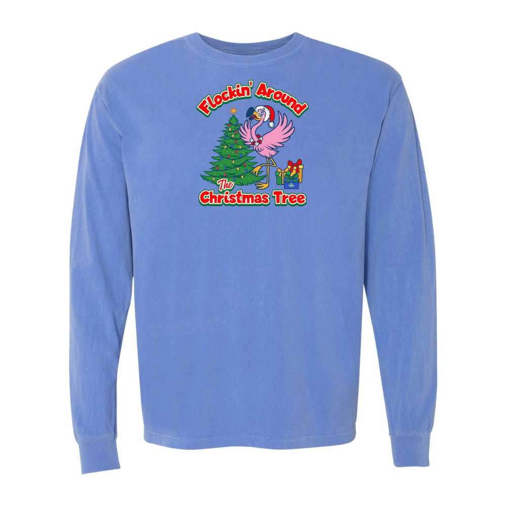 blue felicia Flocking around the christmas tree long sleeve shirt