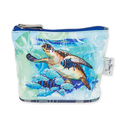 Guy Harvey Canvas Turtle Cosmetic Bag