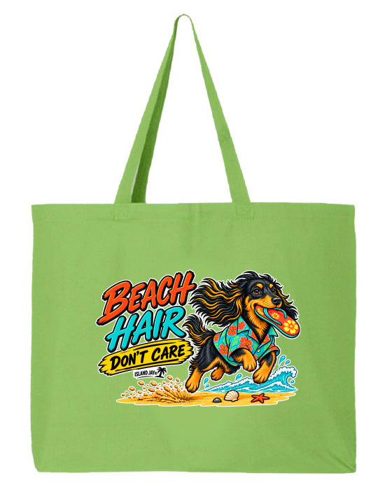 Beach Hair Don't Care Dog Large Tote