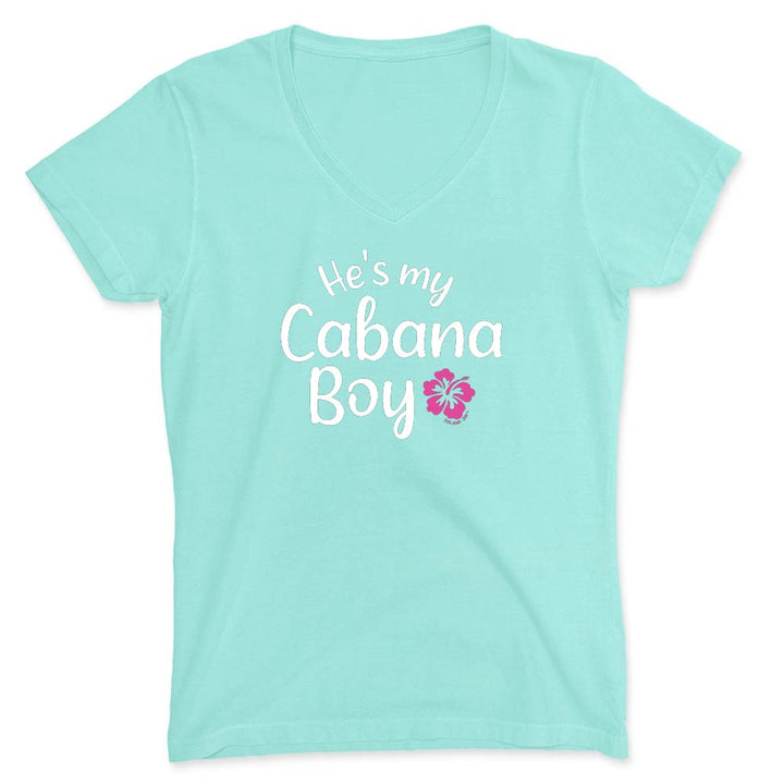 Women's 'He's My Cabana Boy' V-Neck T-Shirt