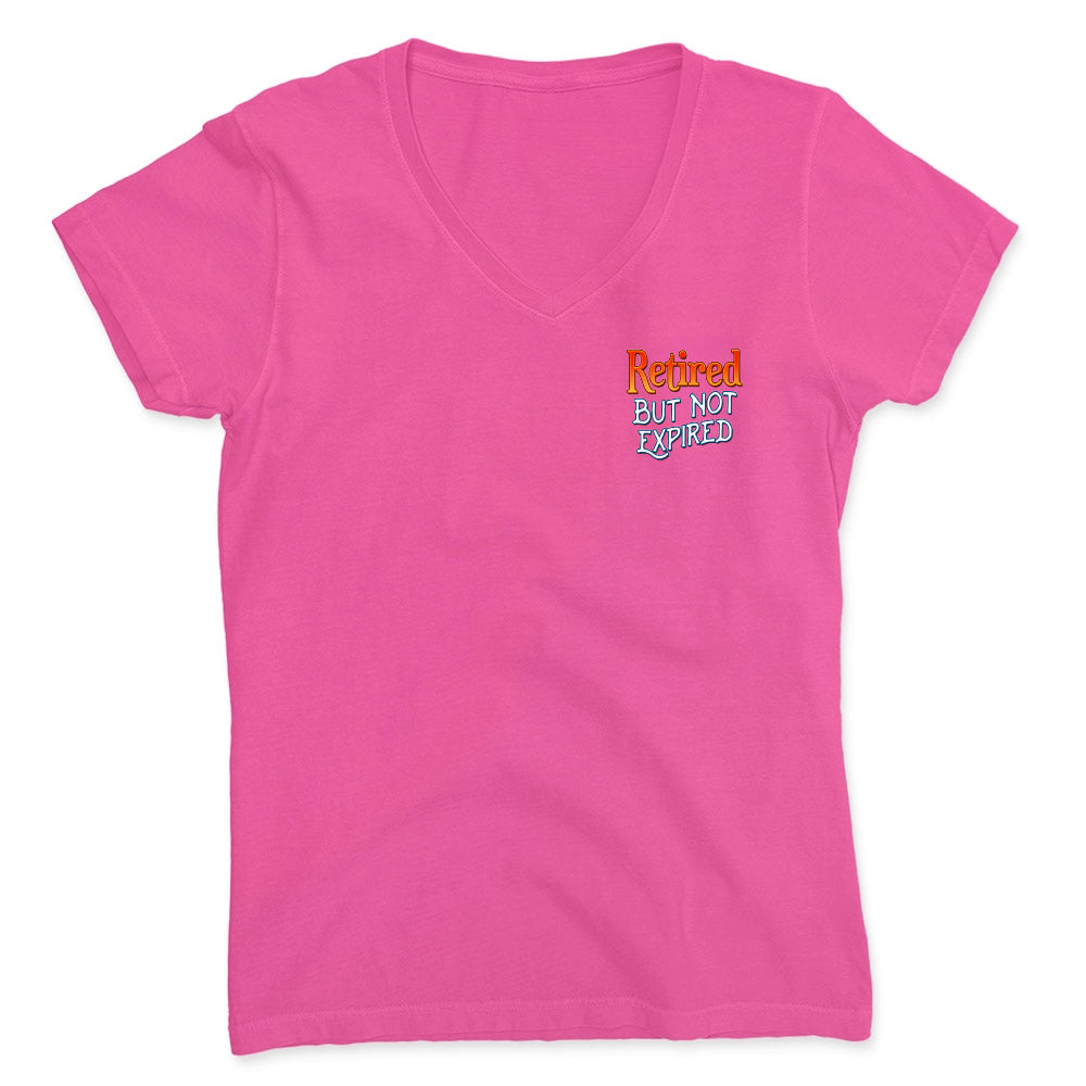 Women's Retired But Not Expired Parrot V-Neck T-Shirt