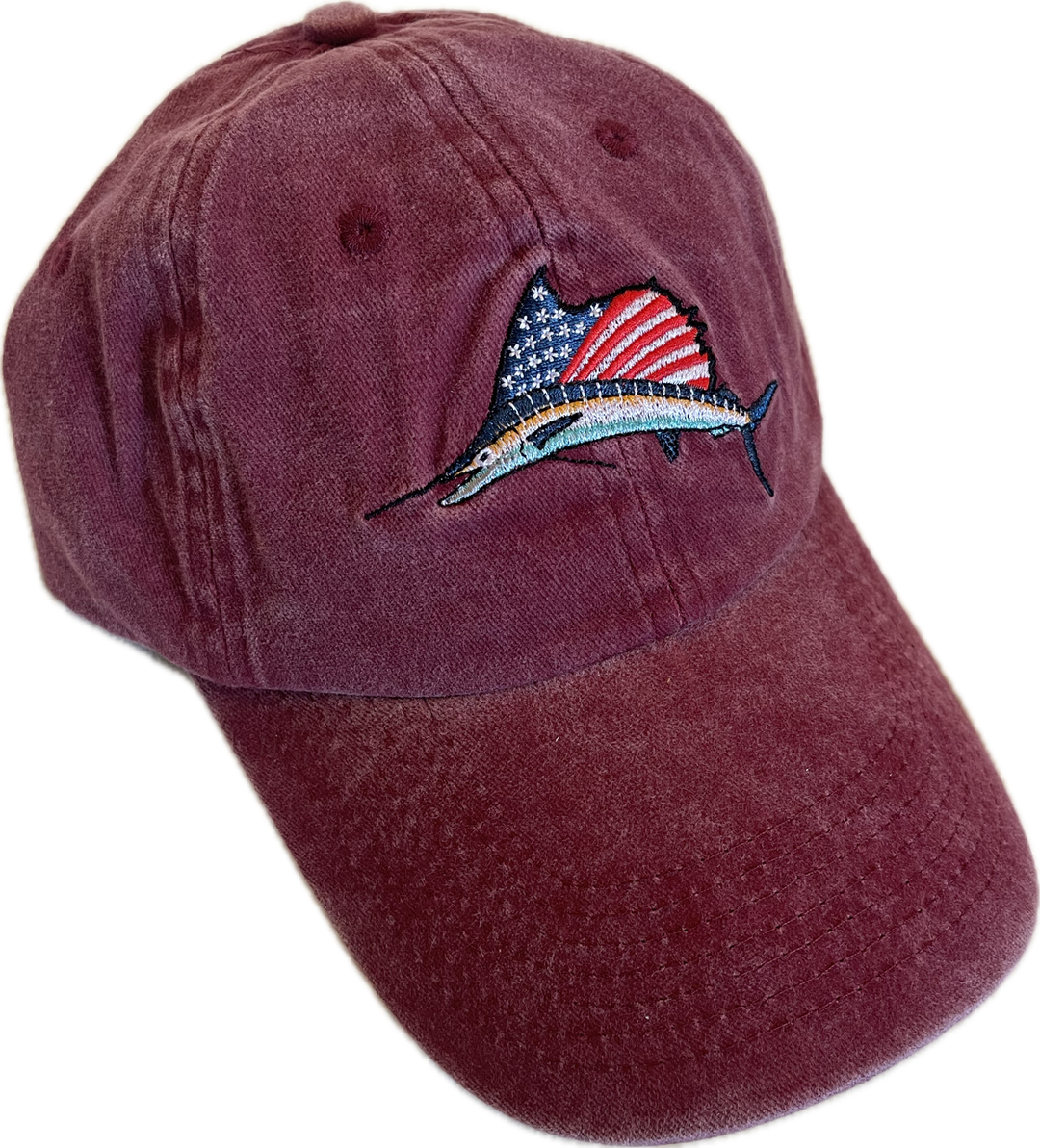 Baseball cap with US flag fish