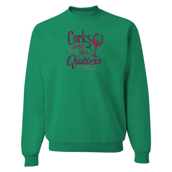 Green sweatshirt with pink text and graphic on a white background