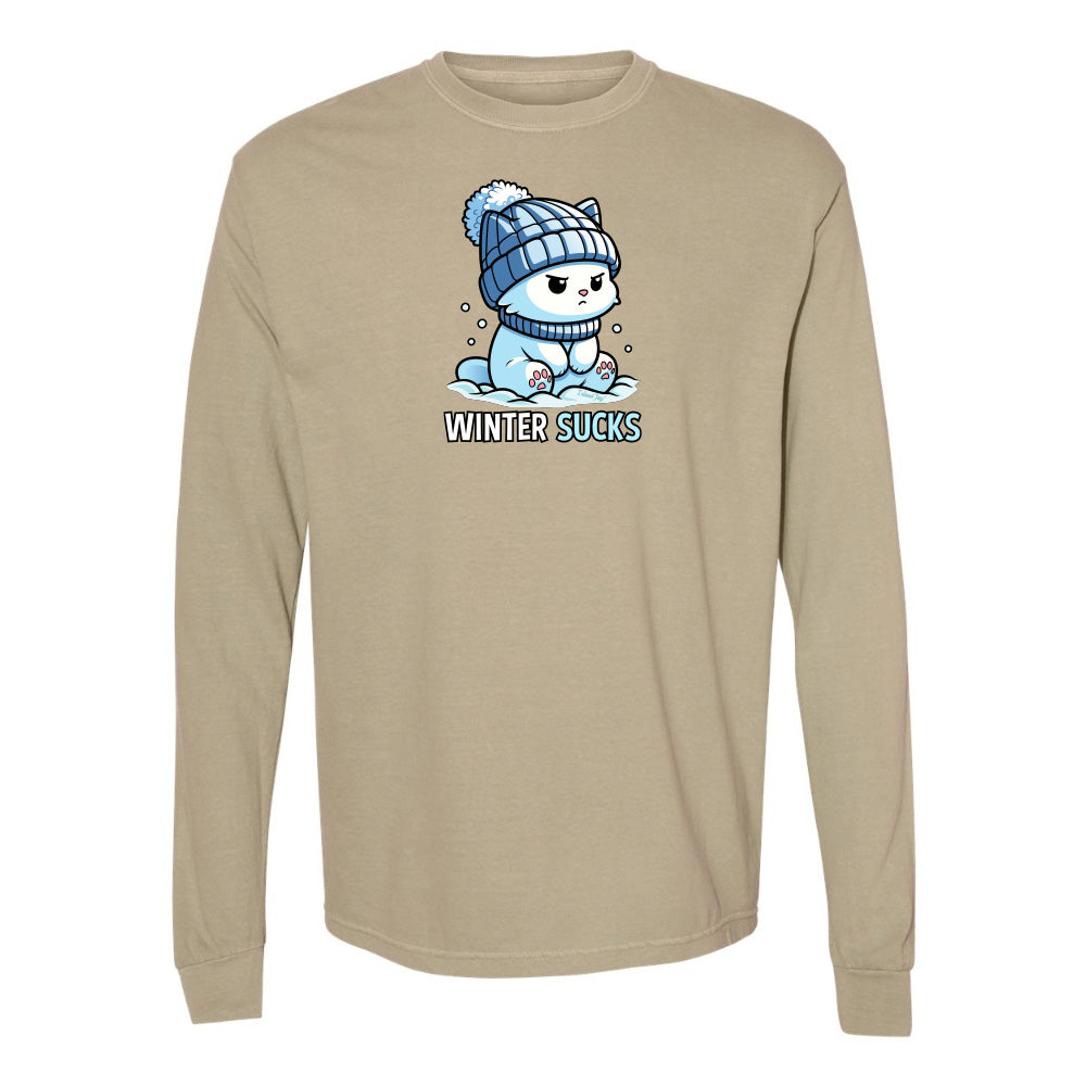 Winter Sucks Kitty Men's Long Sleeve Shirt