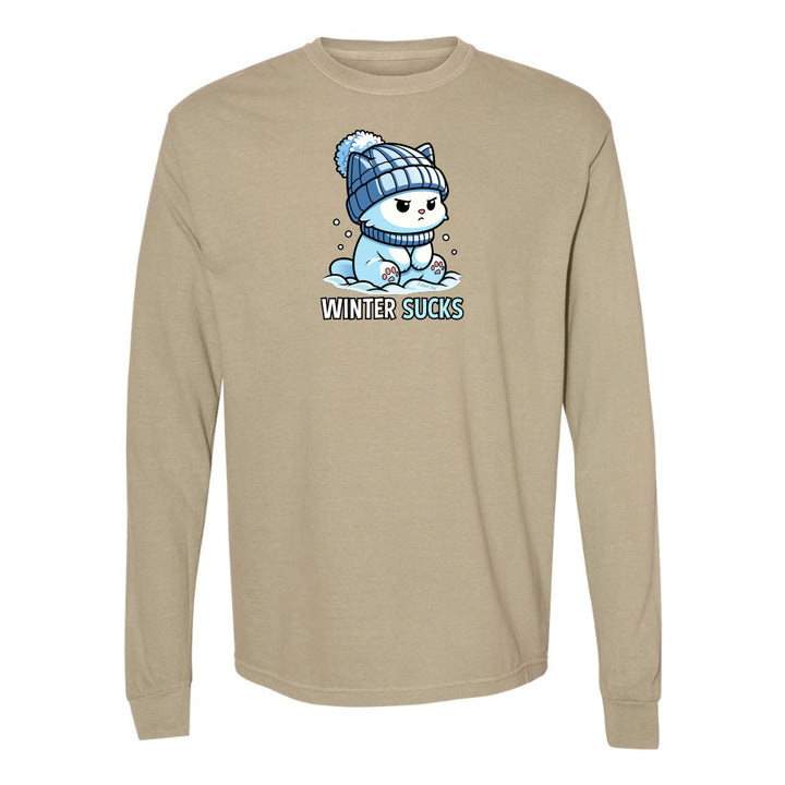 Winter Sucks Kitty Men's Long Sleeve Shirt