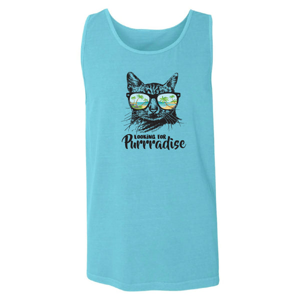 Lagoon Looking for purradise cat deisgn tank top
