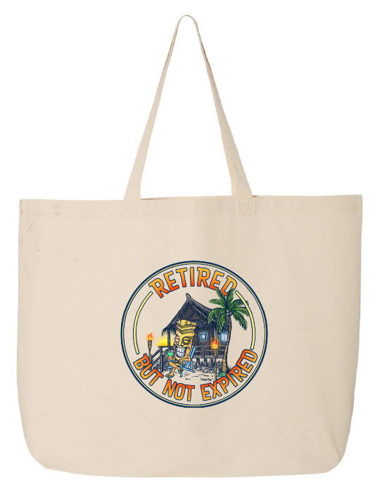 Retired But Not Expired Tiki Man Beach Bag/Tote