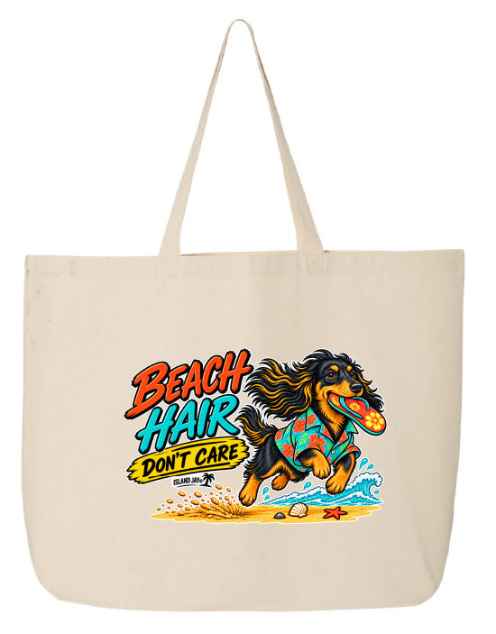 Beach Hair Don't Care Dog Large Tote
