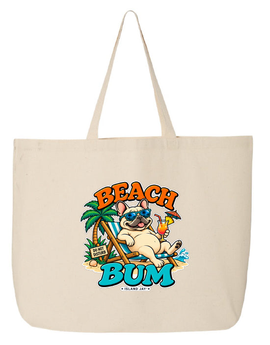 Beach Bum Dog Large Tote