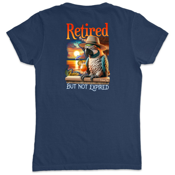 Women's Retired But Not Expired Parrot V-Neck T-Shirt