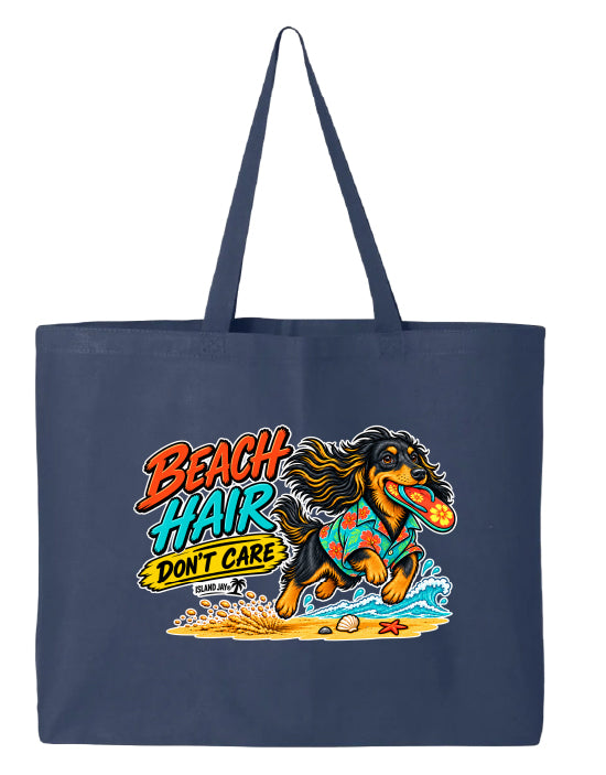 Beach Hair Don't Care Dog Large Tote