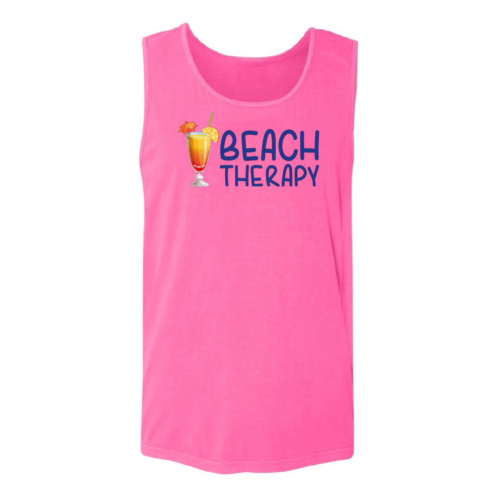 Neon pink "Beach Therapy" Tank top