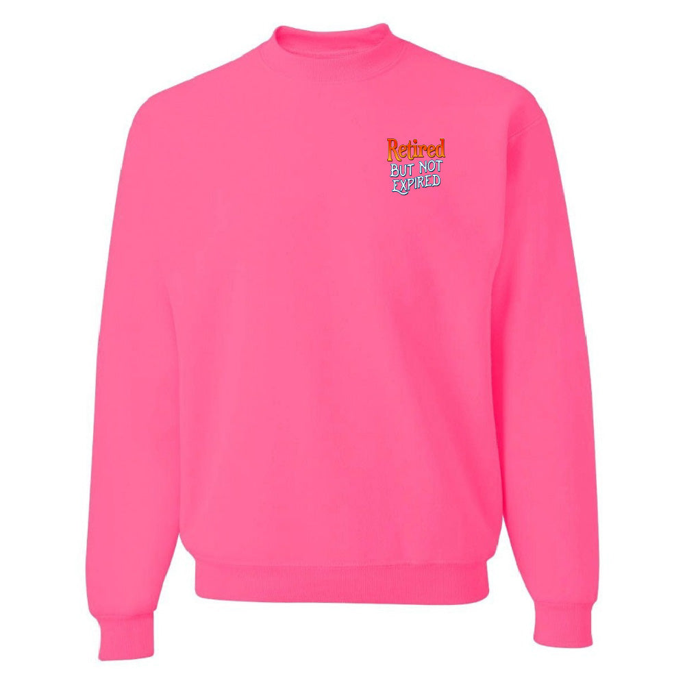 Pink sweatshirt with text on a white background
