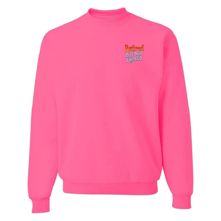 Pink sweatshirt with text on a white background