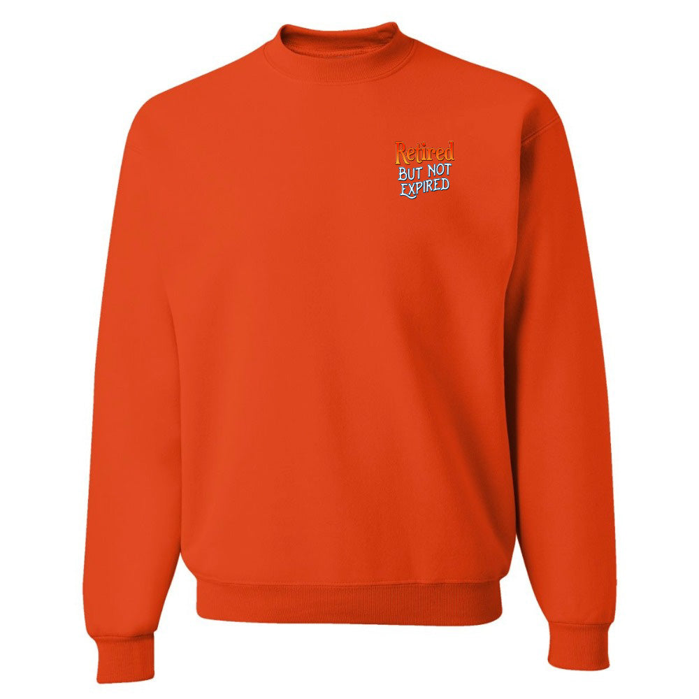Orange sweatshirt with text on a white background