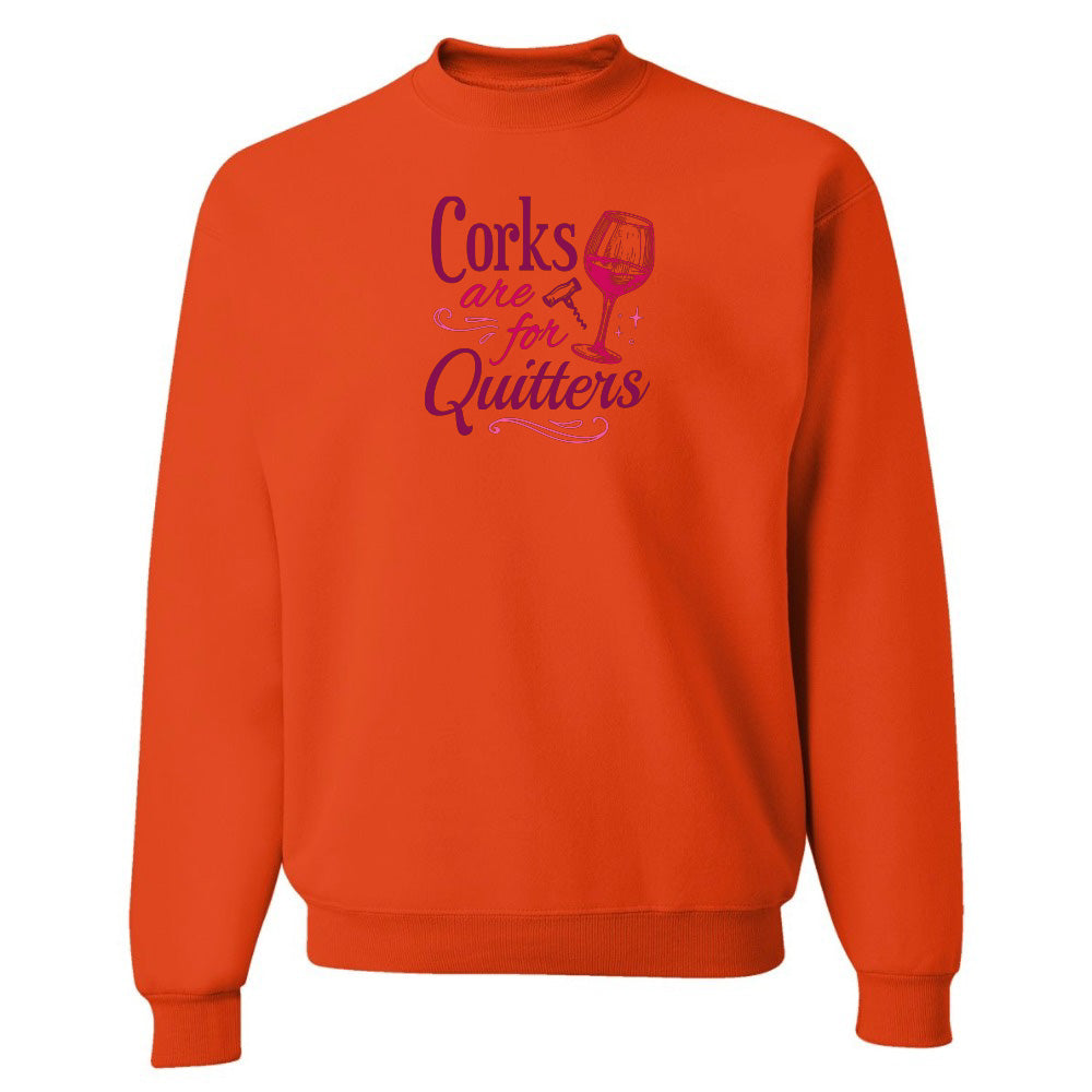 Orange sweatshirt with purple text and wine glass graphic on a white background