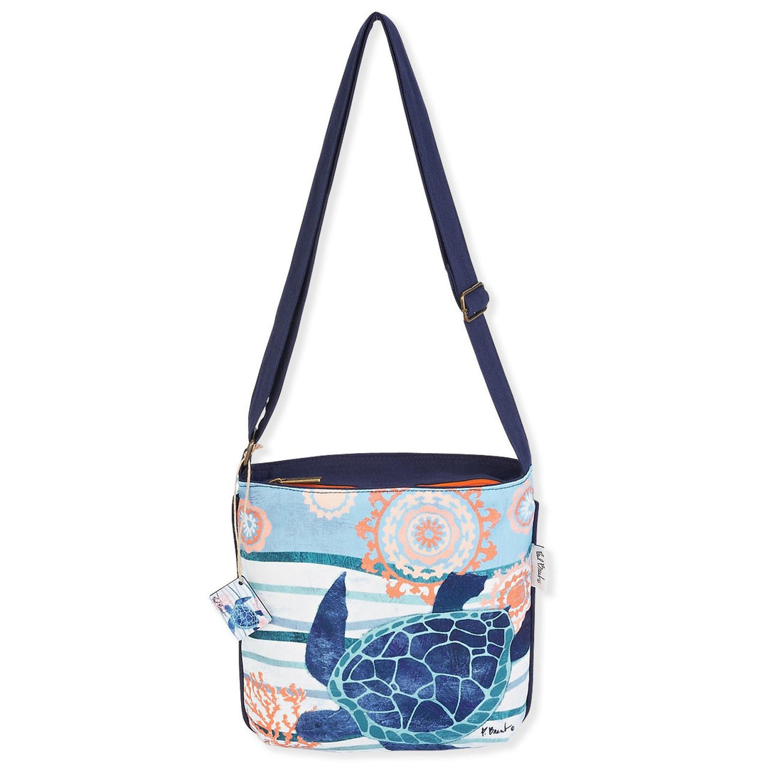 Guy Harvey Blue Sea Turtle Cross Body Shoulder Bag: Handbags