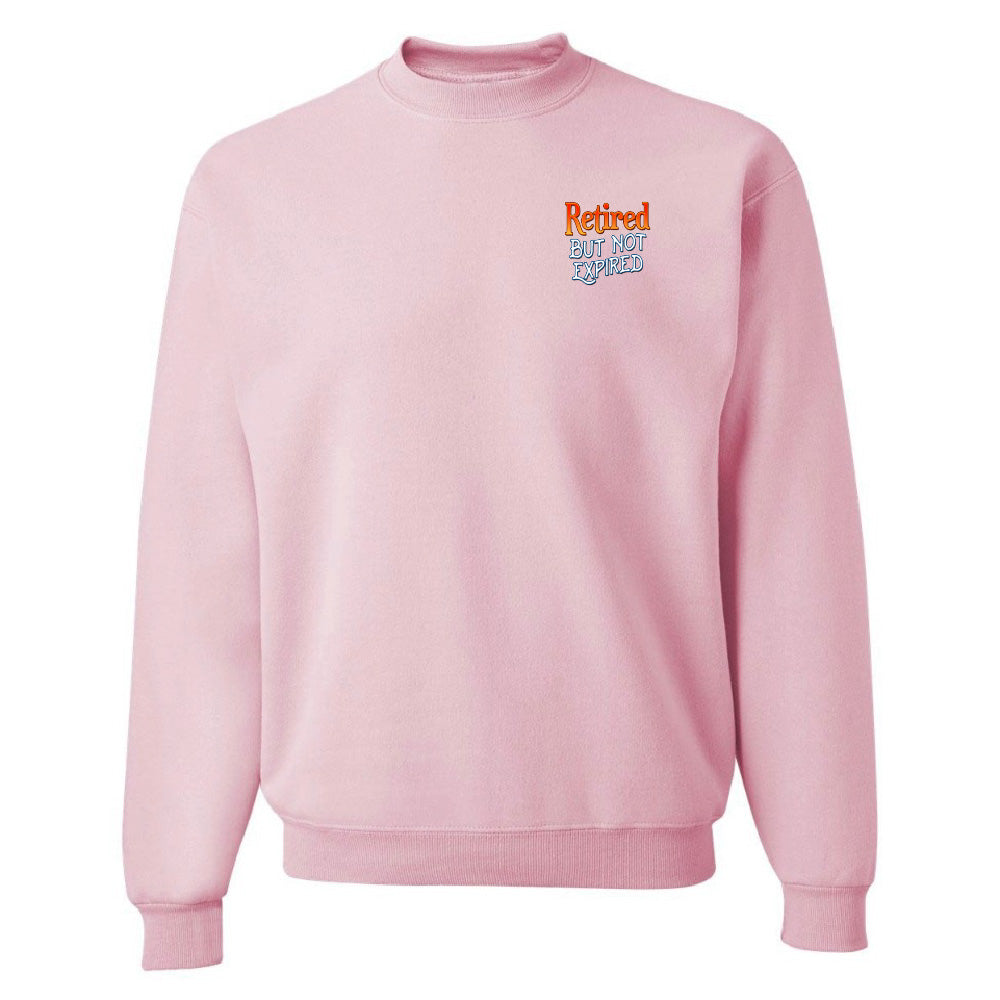 Pink sweatshirt with text on a white background