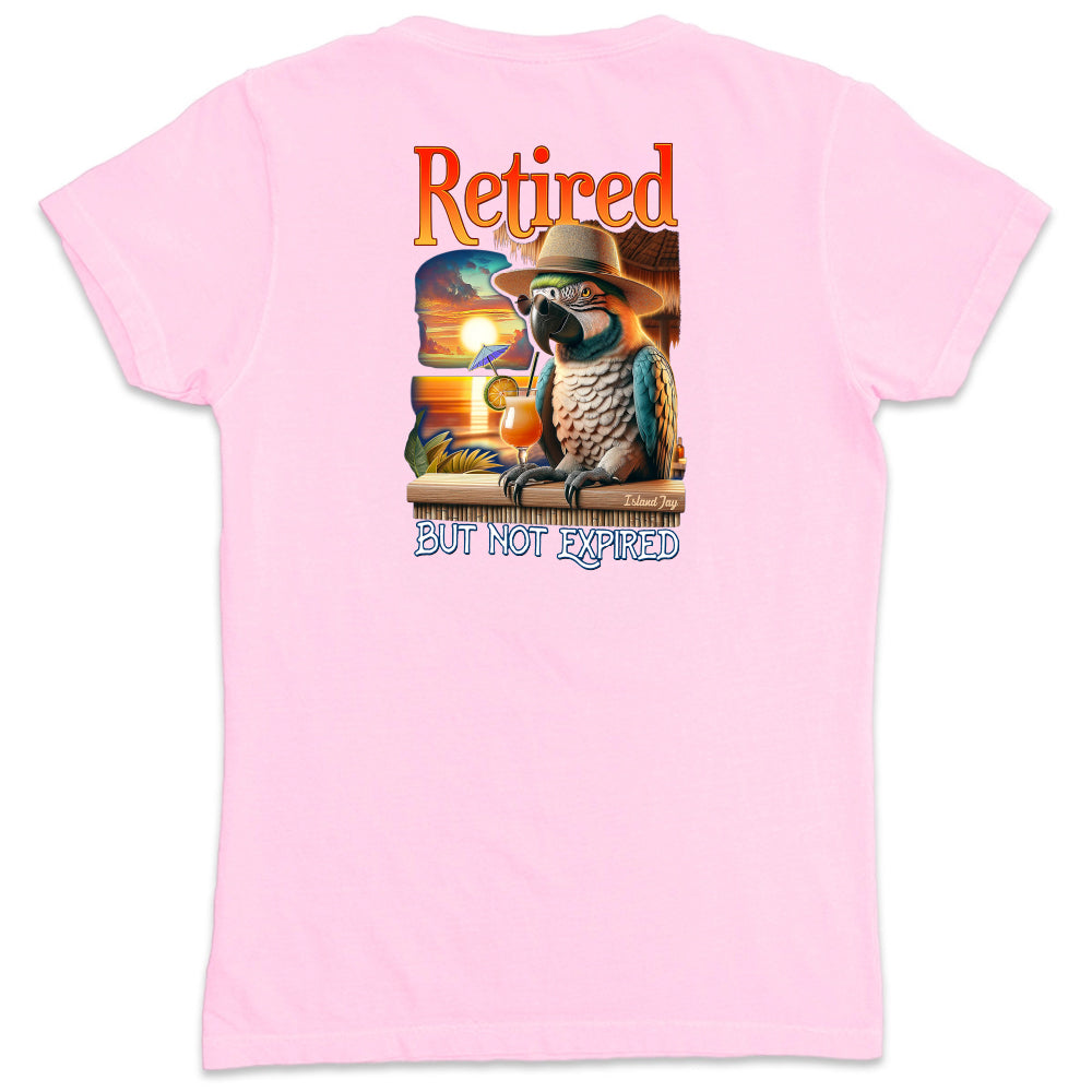 Women's Retired But Not Expired Parrot V-Neck T-Shirt