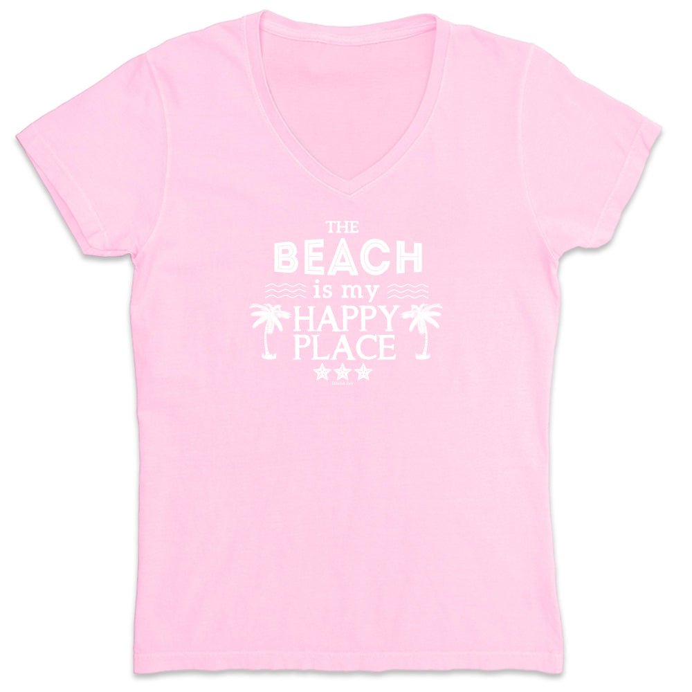 Women's The Beach is my Happy Place V-Neck T-Shirt