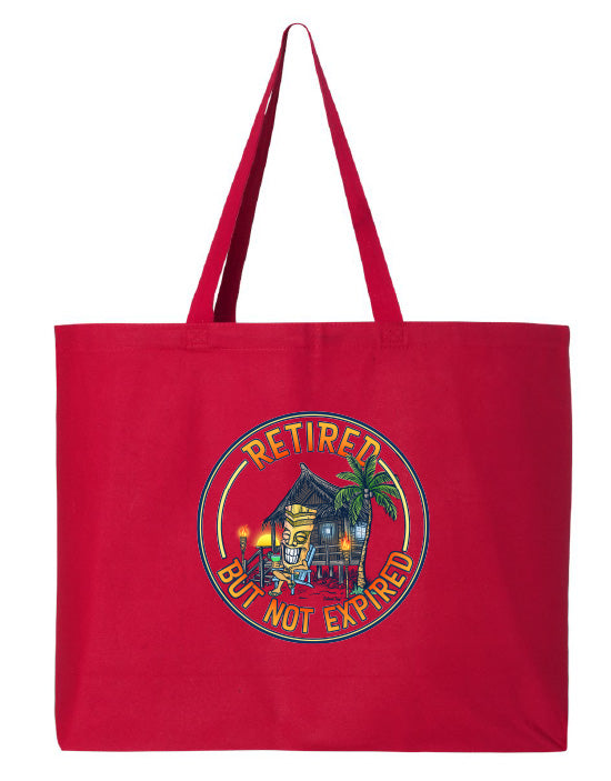 Retired But Not Expired Tiki Man Beach Bag/Tote