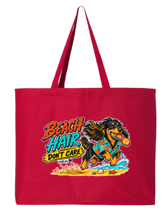 Beach Hair Don't Care Dog Large Tote