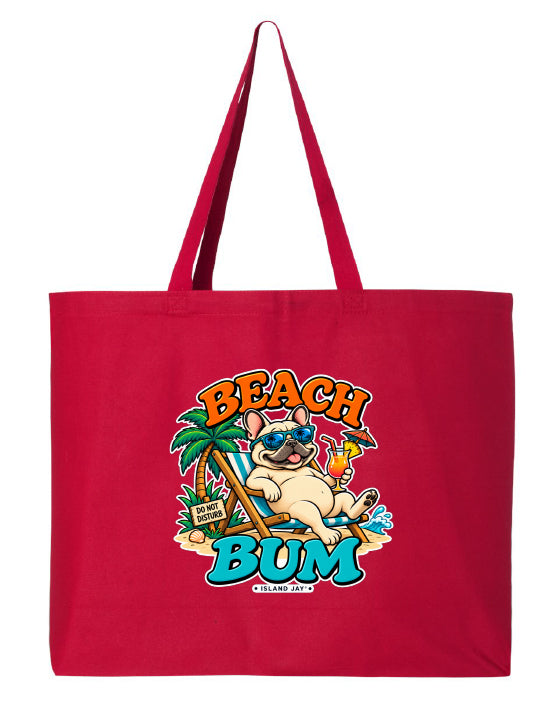Beach Bum Dog Large Tote
