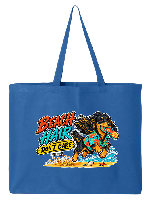 Beach Hair Don't Care Dog Large Tote