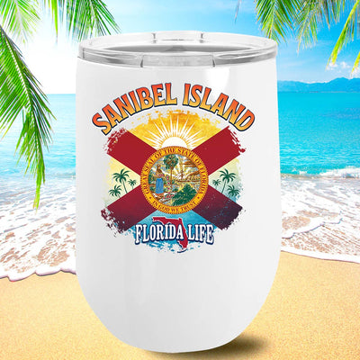 Sanibel Island Florida State Flag 12oz Insulated Tumbler