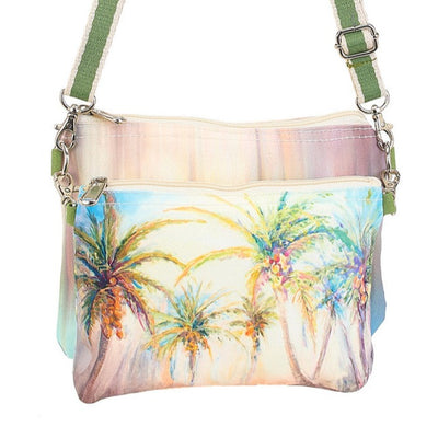 Palm Tree Illustration Crossbody Bag Closeup