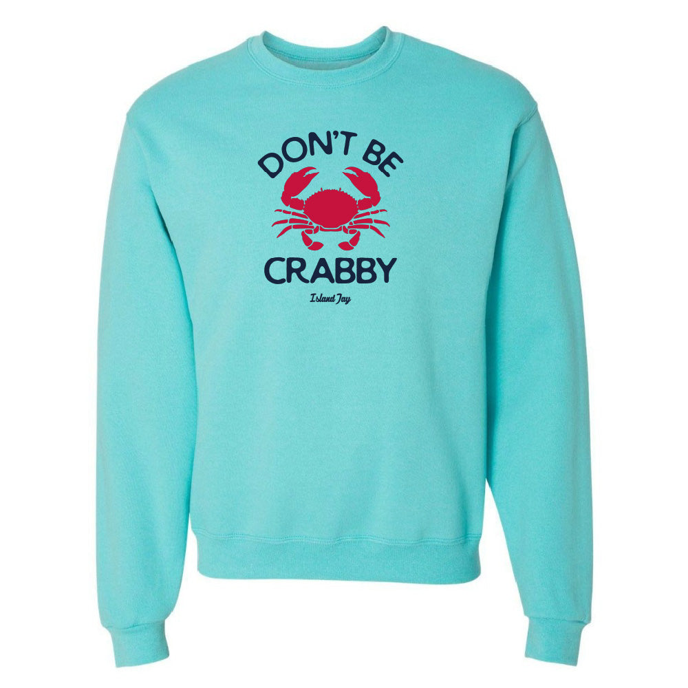 Turquoise sweatshirt with red and black graphic and text on a white background