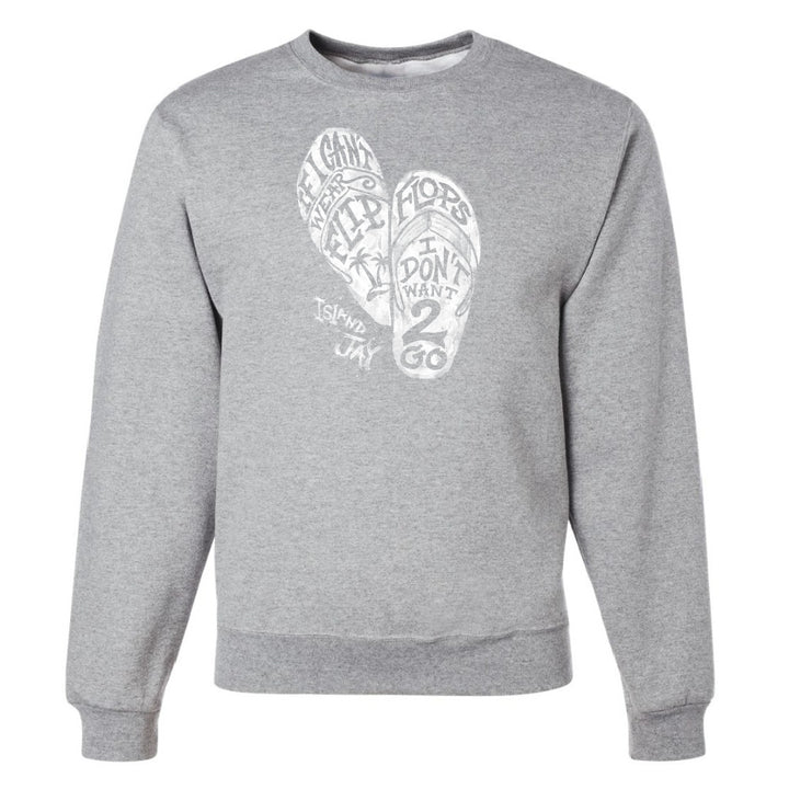 Gray sweatshirt with white graphic design on a white background