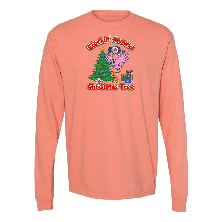 terracotta felicia Flocking around the christmas tree long sleeve shirt