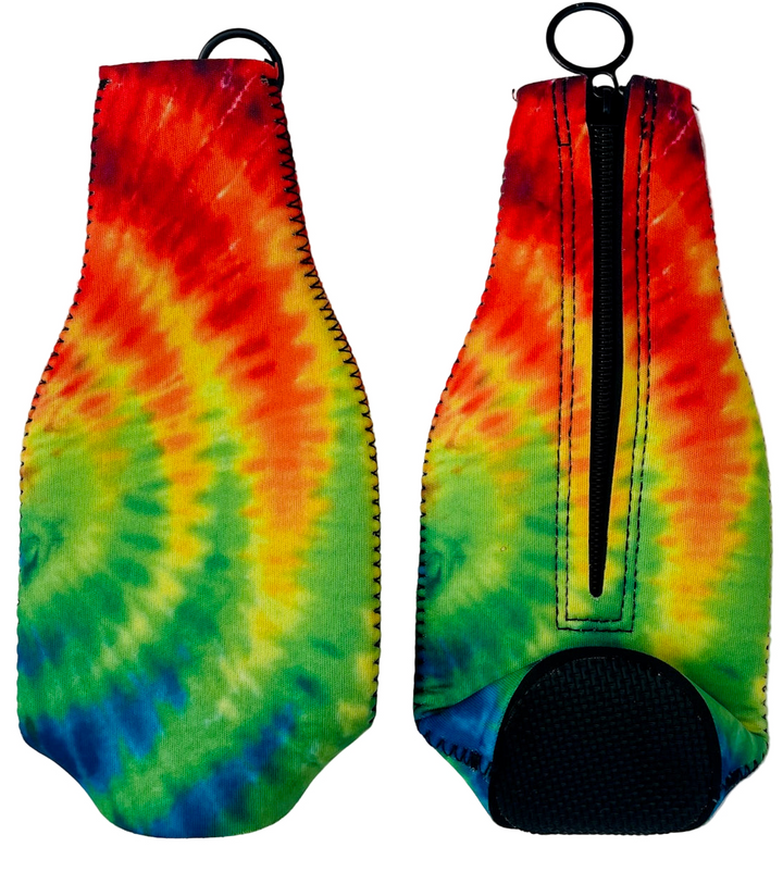 Tie Die Zippered Beer Bottle Cooler Sleeve