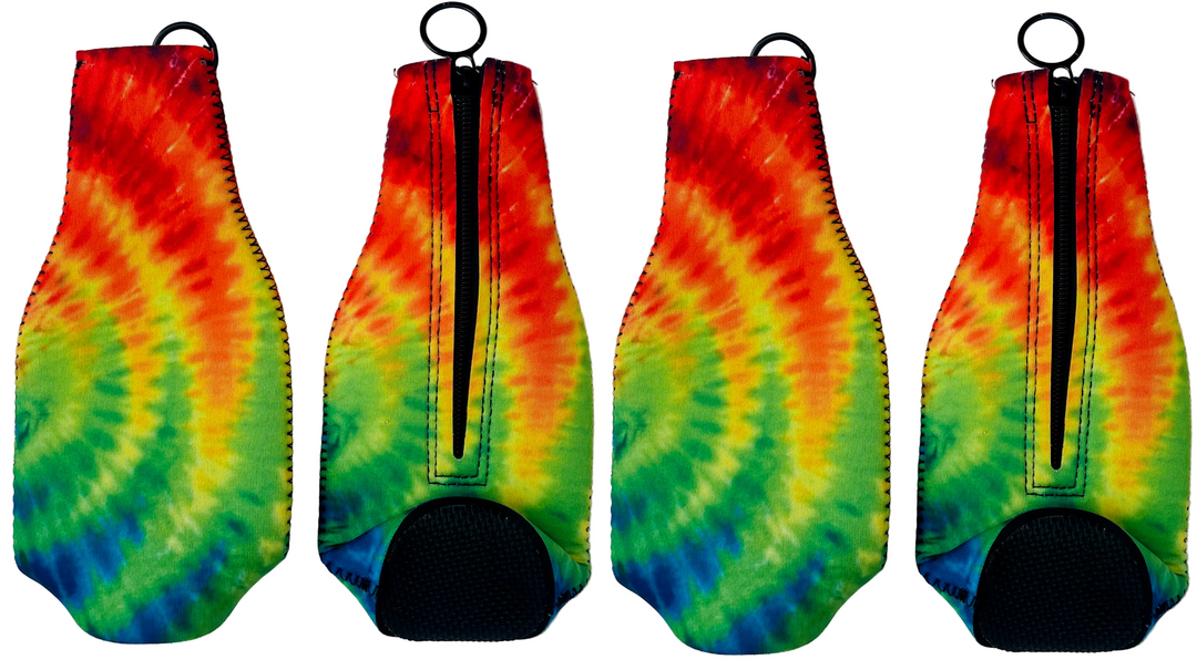 Tie Die Zippered Beer Bottle Cooler Sleeve