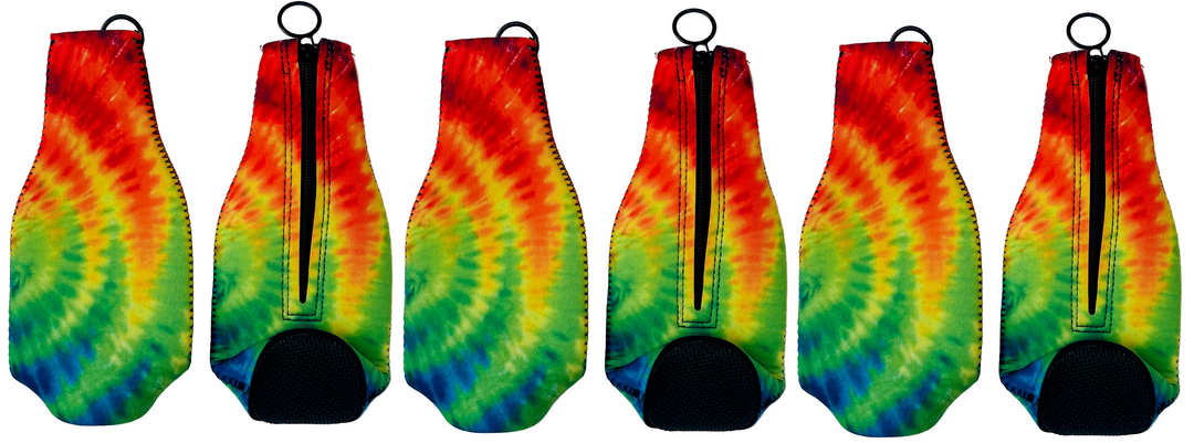 Tie Die Zippered Beer Bottle Cooler Sleeve