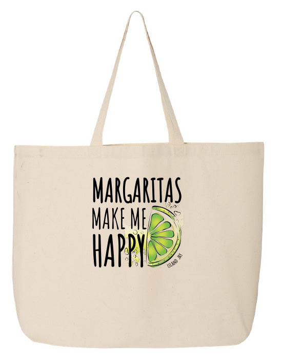 Margaritas Make Me Happy Tote Beach Bag