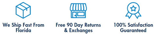Trust Badge For Island Jay. We Ship Fast From Florida. We offer free 90 day returns and exchanges. We also offer a 100% satisfaction guarantee.