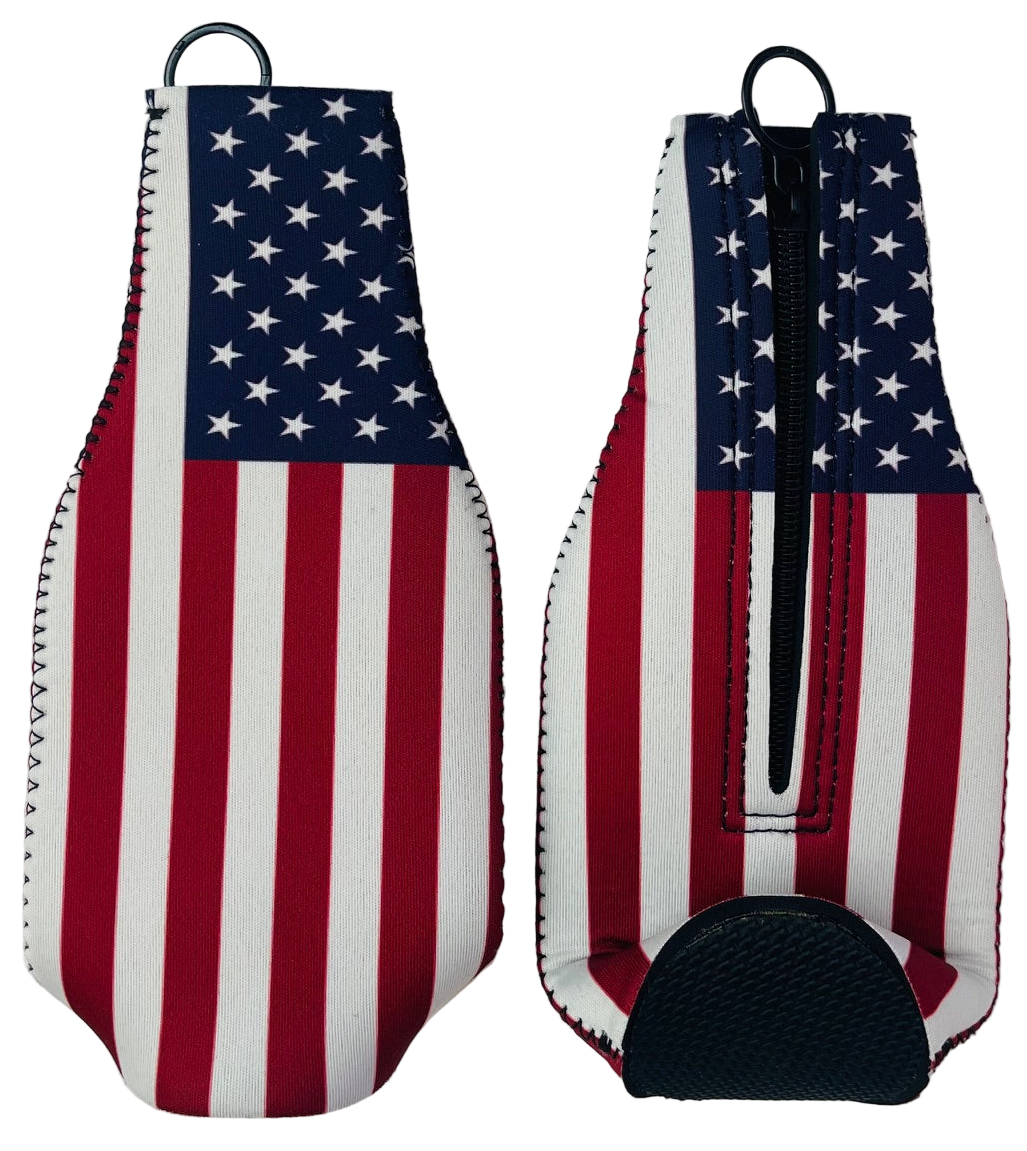 2 pack of bottle coolor with usa flag