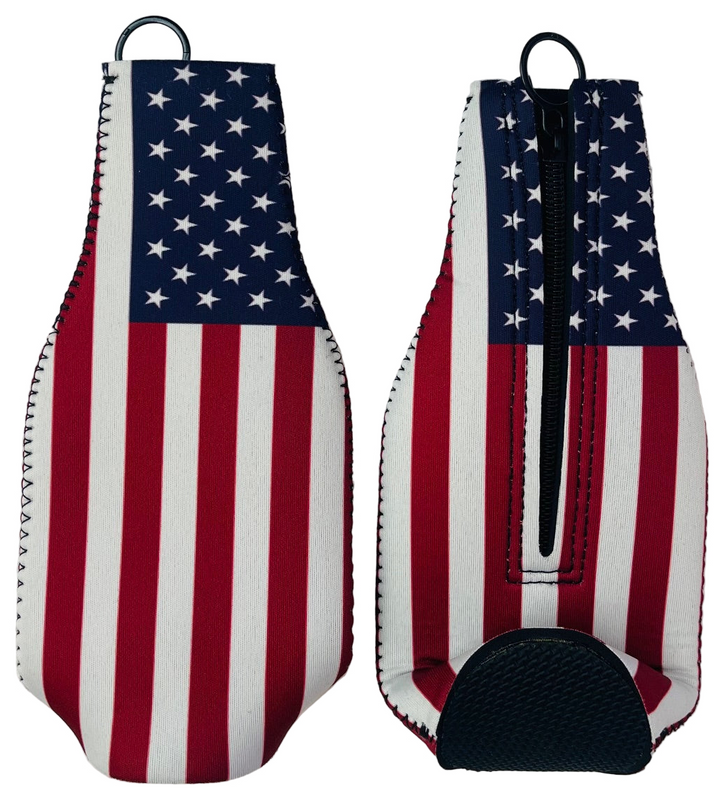 2 pack of bottle coolor with usa flag