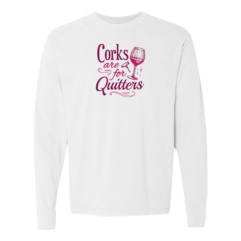 White sweatshirt with pink text and wine glass graphic on a white background