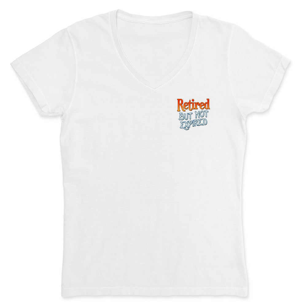 Women's Retired But Not Expired Parrot V-Neck T-Shirt
