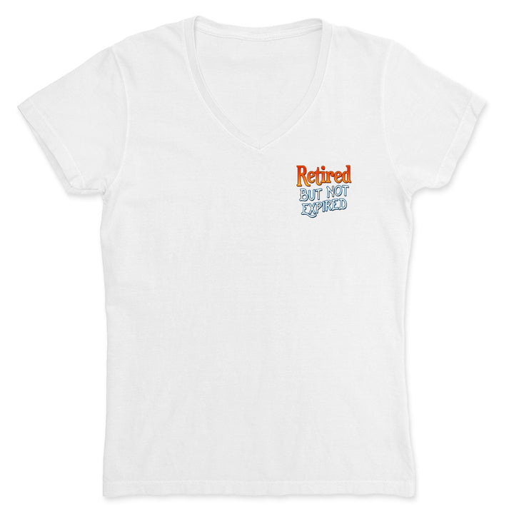 Women's Retired But Not Expired Parrot V-Neck T-Shirt