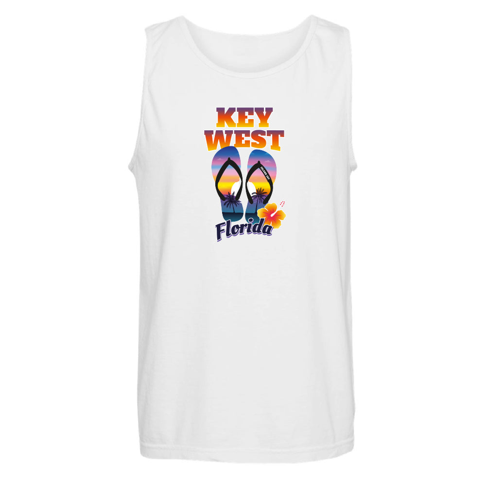White Key West Flip Flop Tank Top