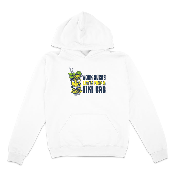 White hoodie with a colorful graphic and text on a white background