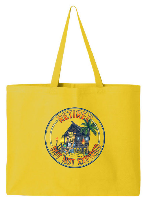 Retired But Not Expired Tiki Man Beach Bag/Tote