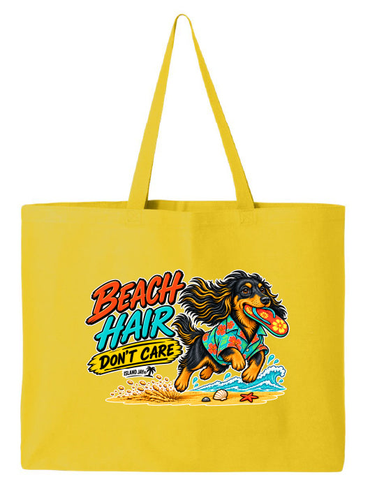 Beach Hair Don't Care Dog Large Tote