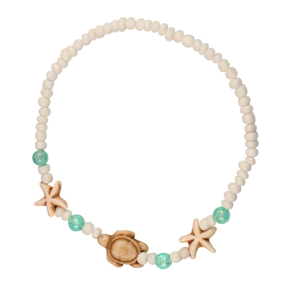 Starfish & Turtle Seedbead Bracelet