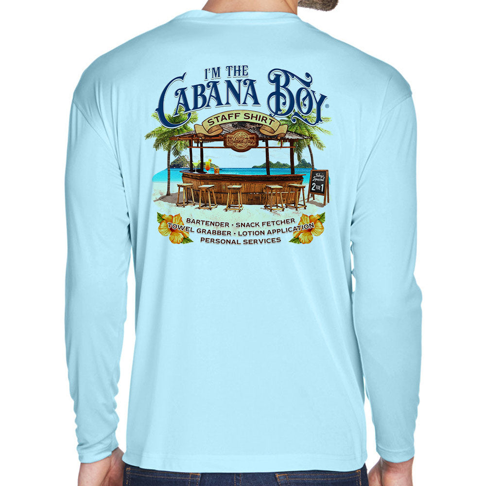 I'm The Cabana Boy STAFF Long Sleeve UV Performance Shirt - Ice Blue